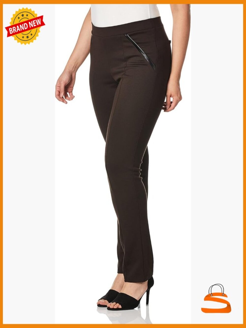 Slim Ponte Dress Pants, Pull-On Waistband, Stretch, Comfort Fit, 30.5" Inseam